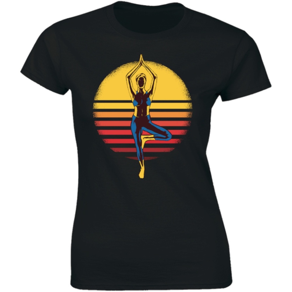 Woman Doing Relaxing Yoga InThe Sunset Tee T-shirt